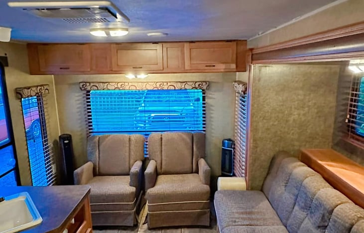 Living room with extras heater and fan