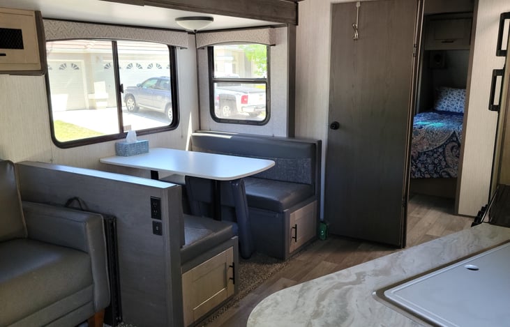 Dining area, transforms to bed.