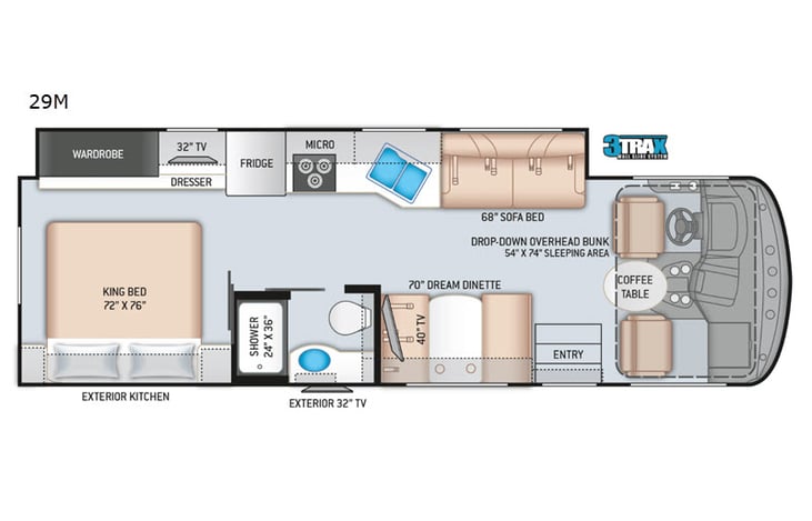 Representative floor plan provided by a trusted RVshare partner.
