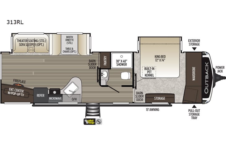 Representative floor plan provided by a trusted RVshare partner.