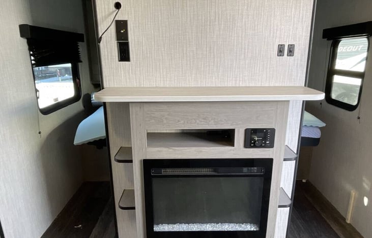 Warm up with electric fireplace