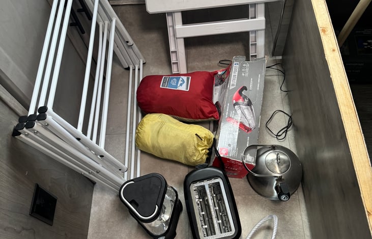 Extras stored under bed