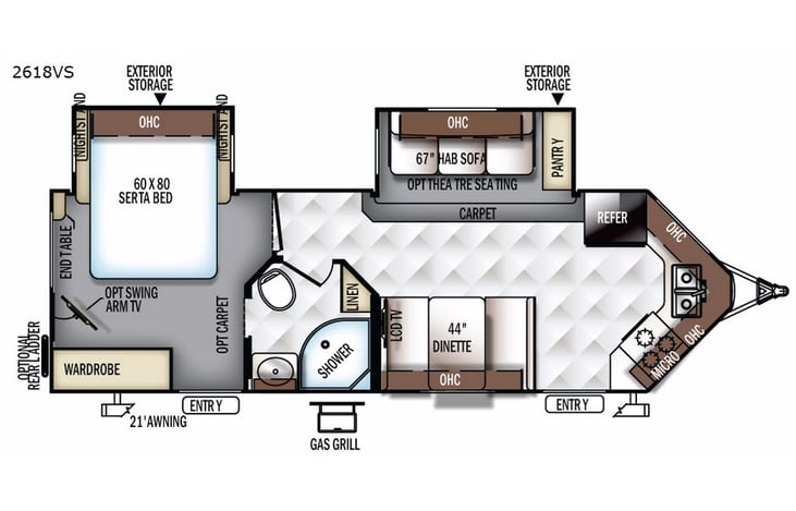 Representative floor plan provided by a trusted RVshare partner.