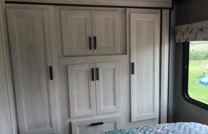 Lots of storage in the bedroom including two wardrobes.