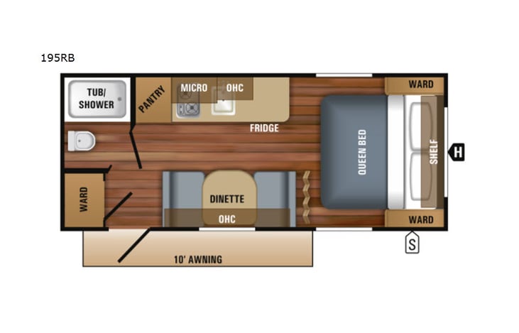 Representative floor plan provided by a trusted RVshare partner.