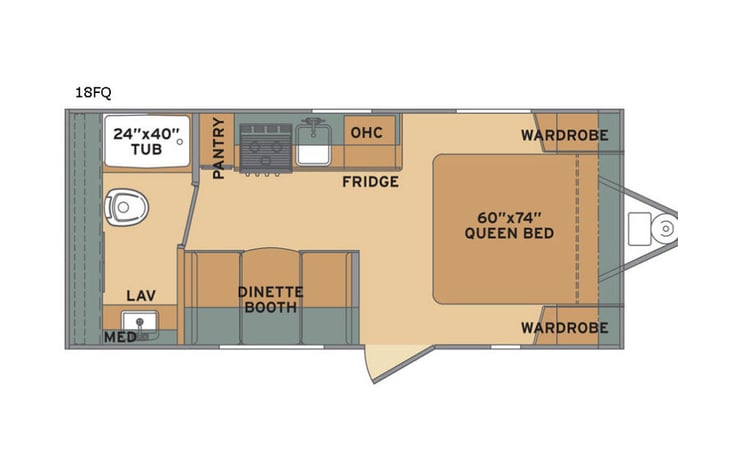 Representative floor plan provided by a trusted RVshare partner.