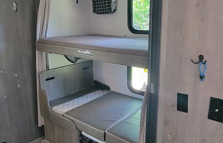 Cozy Bunkhouse featuring dual queen beds.