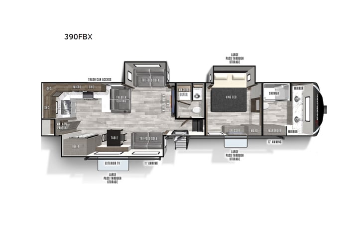 Representative floor plan provided by a trusted RVshare partner.