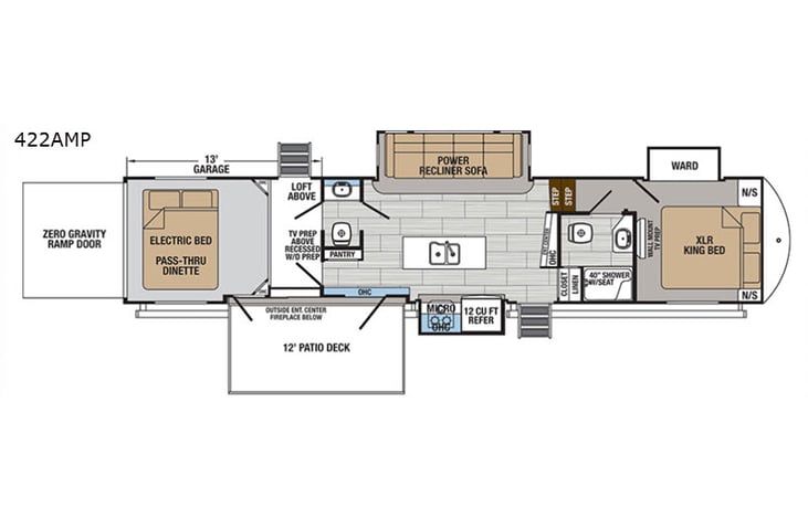Representative floor plan provided by a trusted RVshare partner.
