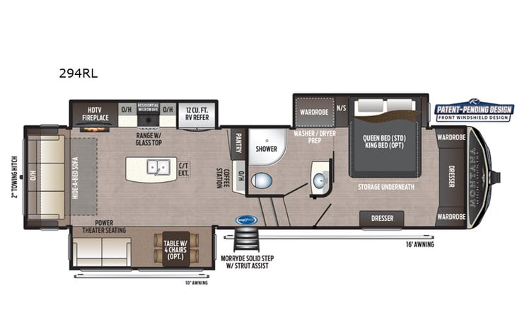 Representative floor plan provided by a trusted RVshare partner.