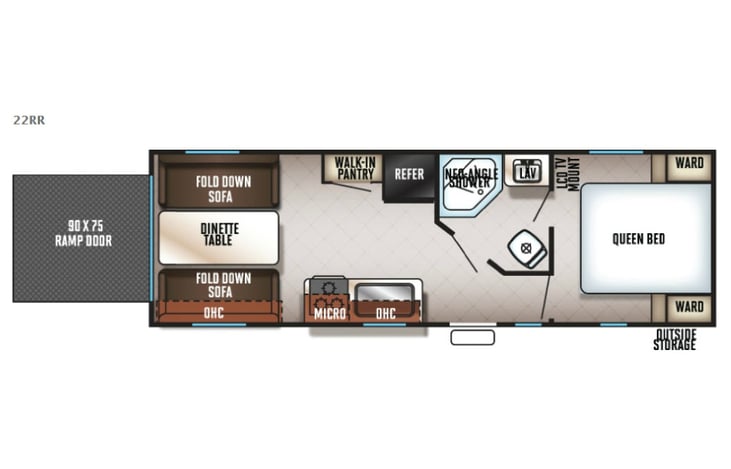 Representative floor plan provided by a trusted RVshare partner.