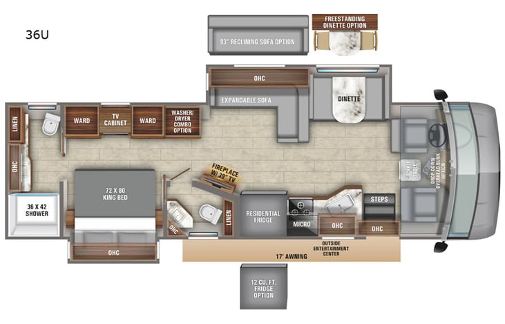 Representative floor plan provided by a trusted RVshare partner.