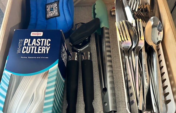 Supplied silver wear.