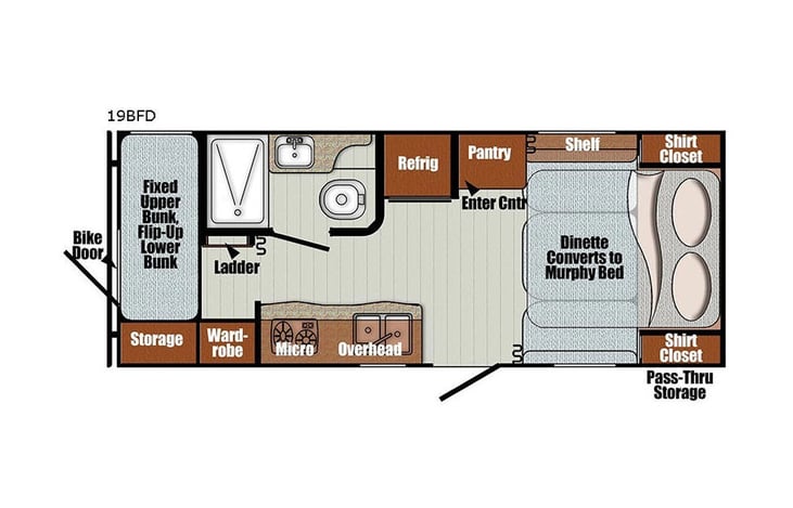 Representative floor plan provided by a trusted RVshare partner.