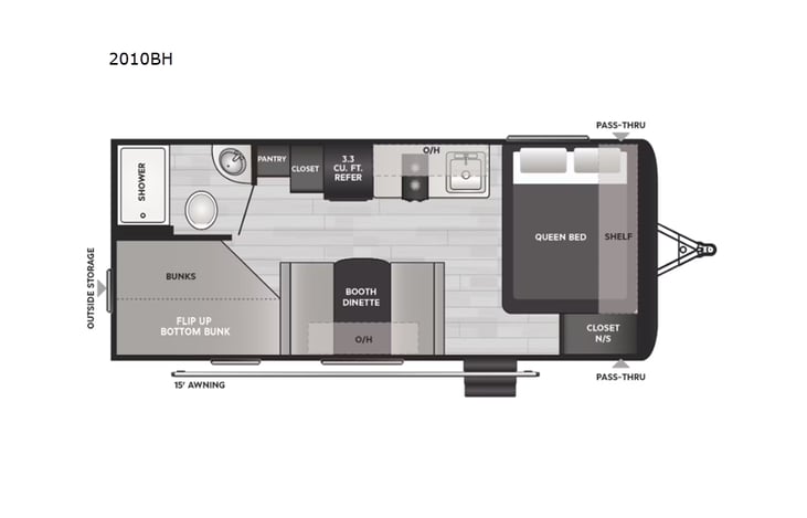 Representative floor plan provided by a trusted RVshare partner.