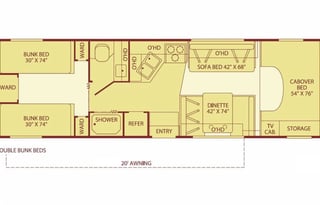 30-Days for $3K w/4-bunks + Queen, couch & table