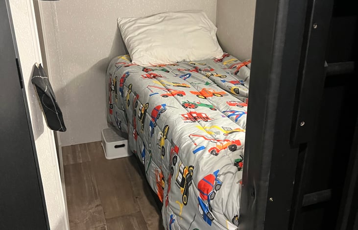 Made the bottom bunk more functional for kids to play. We have also added LED lights above the bottom bunk bed for the kids to enjoy!!