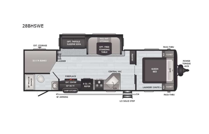 Representative floor plan provided by a trusted RVshare partner.