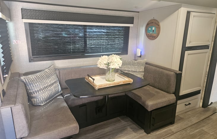 Dinette also converts to a sleeping area.