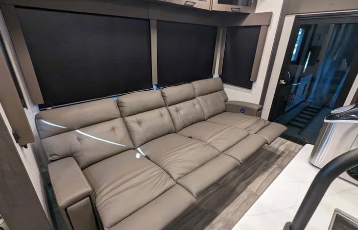 Larger sofa than most RVs.  Can sleep one tall adult or two children.