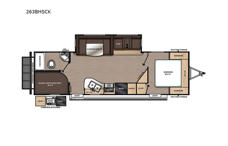 Representative floor plan provided by a trusted RVshare partner.