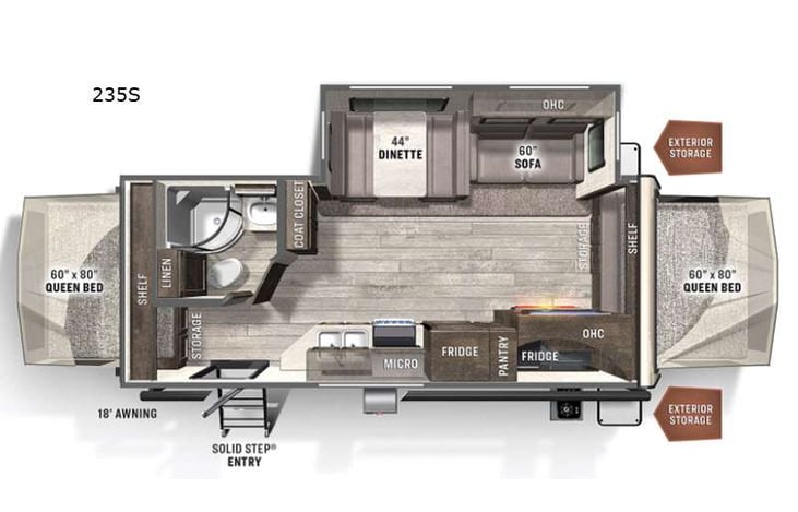 Representative floor plan provided by a trusted RVshare partner.