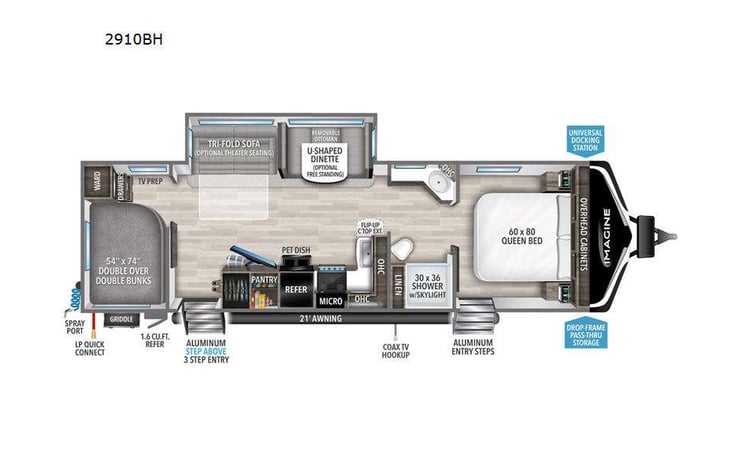 Representative floor plan provided by a trusted RVshare partner.