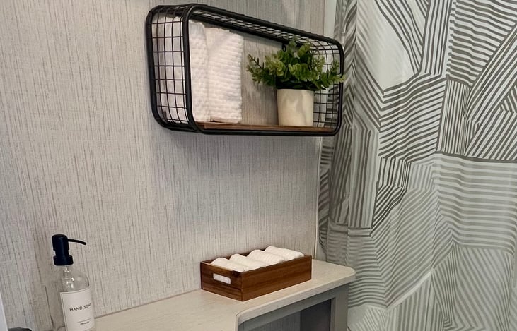 Fresh towels and essentials provided for your stay.