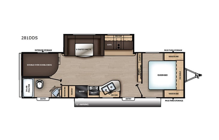 Representative floor plan provided by a trusted RVshare partner.