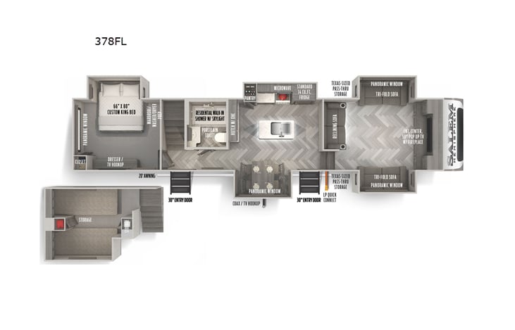 Representative floor plan provided by a trusted RVshare partner.