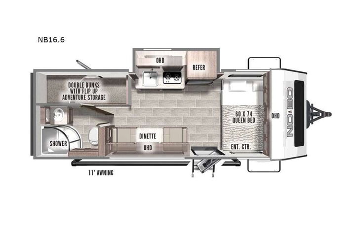 Representative floor plan provided by a trusted RVshare partner.
