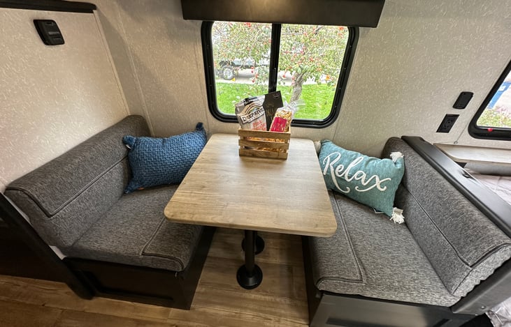 Relax and enjoy your coffee, a game, your family, convert the dinette to a sleep space if you like--you can do anything!