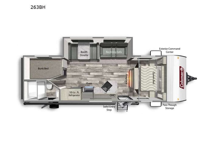 Representative floor plan provided by a trusted RVshare partner.