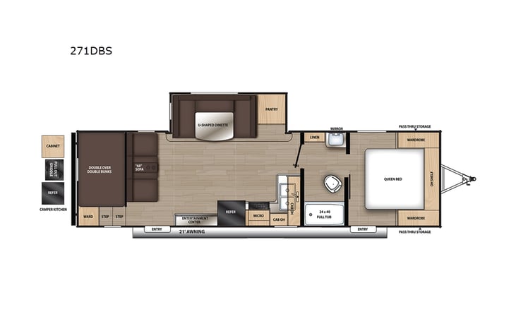 Representative floor plan provided by a trusted RVshare partner.