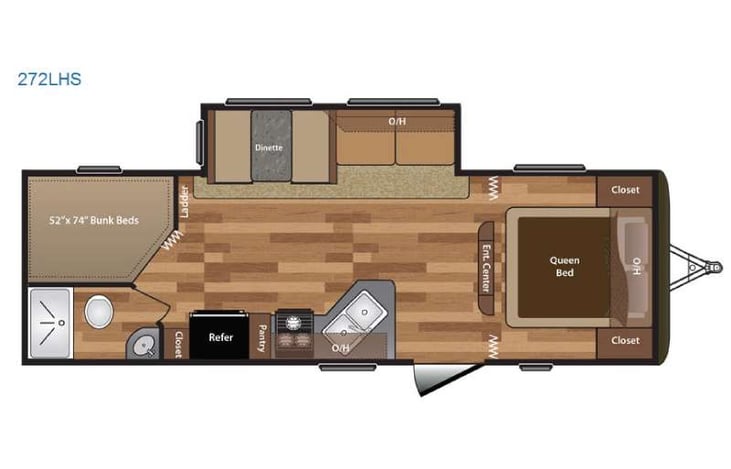 Representative floor plan provided by a trusted RVshare partner.