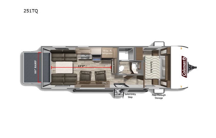 Representative floor plan provided by a trusted RVshare partner.