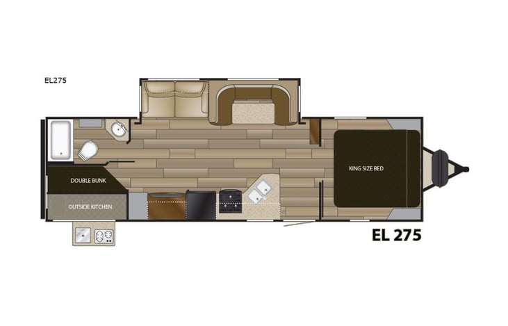 Representative floor plan provided by a trusted RVshare partner.