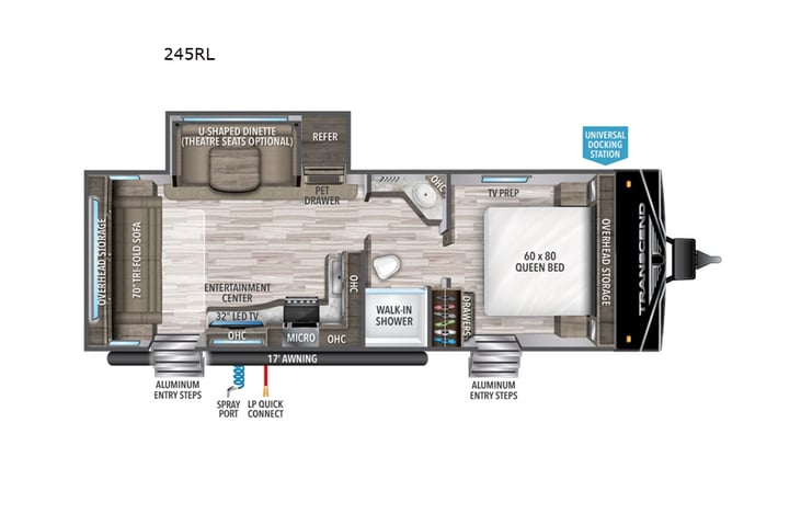 Representative floor plan provided by a trusted RVshare partner.