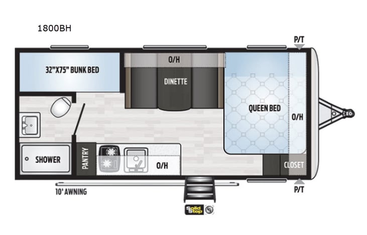 Representative floor plan provided by a trusted RVshare partner.