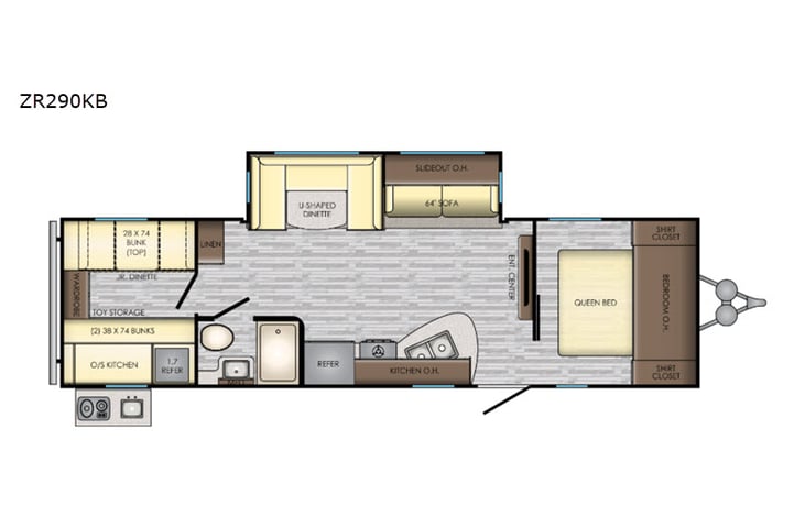 Representative floor plan provided by a trusted RVshare partner.