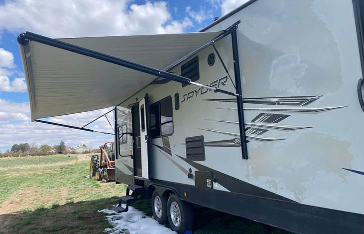Huge awning with lights