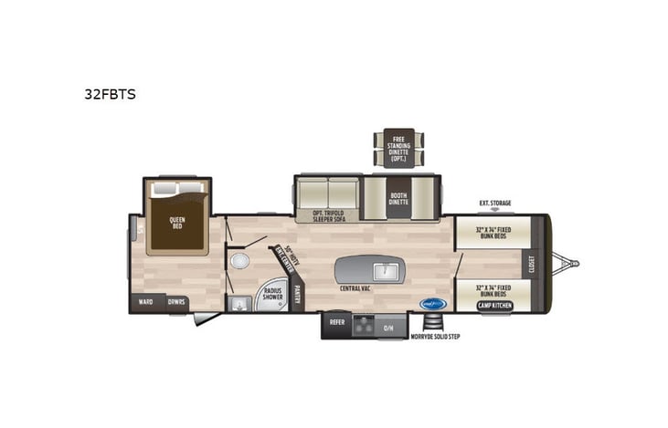 Representative floor plan provided by a trusted RVshare partner.
