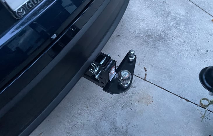 Rental includes the hitch height adapter, ball, and anti-sway.