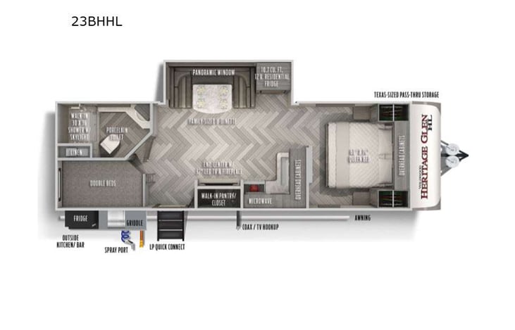 Representative floor plan provided by a trusted RVshare partner.