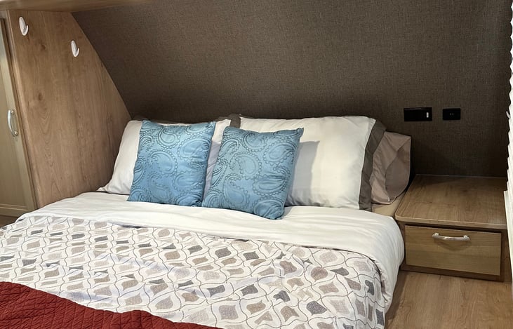 Master bedroom in front of trailer