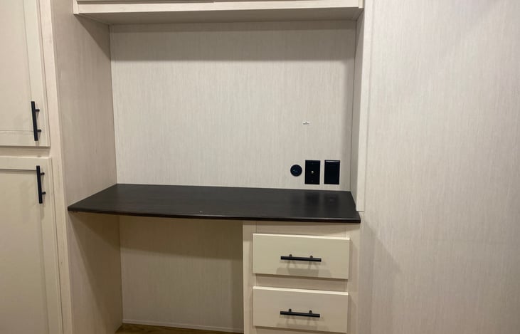 Desk area in bunkroom