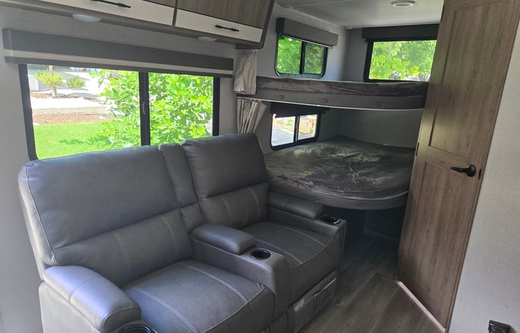 Comfortable full size bunk beds will keep the kids happy and rested no matter their age.