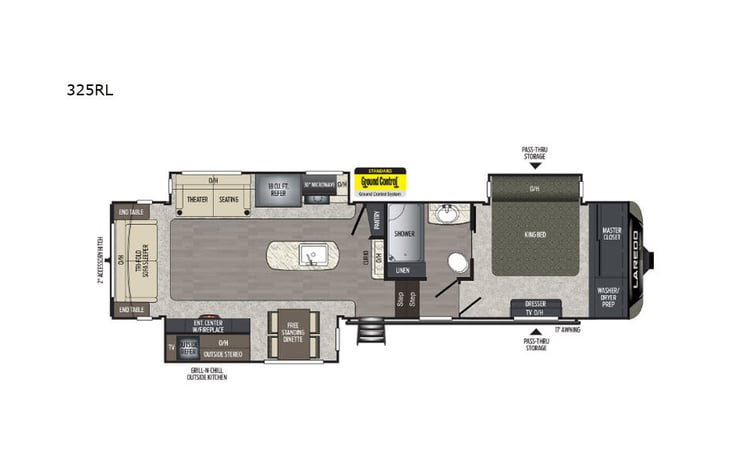 Representative floor plan provided by a trusted RVshare partner.