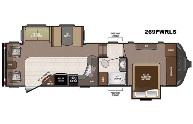 Representative floor plan provided by a trusted RVshare partner.