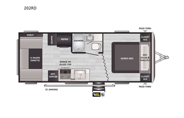 Representative floor plan provided by a trusted RVshare partner.
